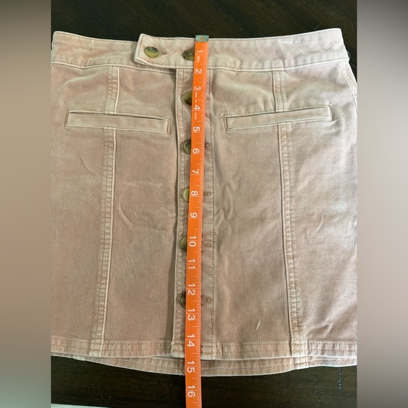 American Eagle Outfitters Blush Pink Button-Front Corduroy Mini Skirt - Picture 7 of 7